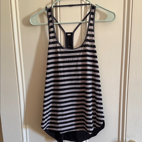 Lululemon Striped Black and White Women's Tank Top - Picture 1 of 5